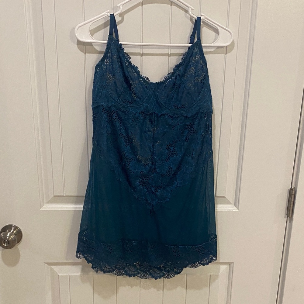 Victoria's Secret Teal Lace Chemise